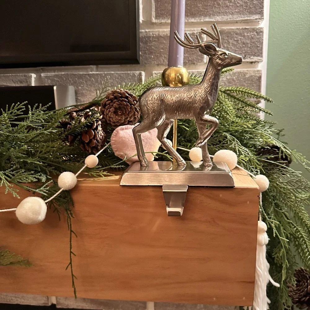 Silver Deer Stocking Holder